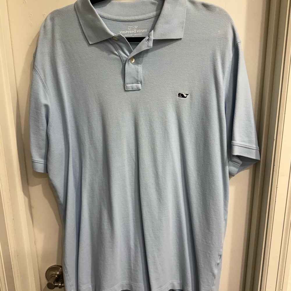 Vineyard Vines Powder Blue Polo Shirt Casual Cotton